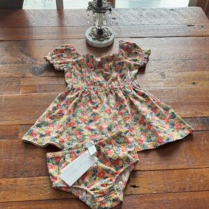 Ralph Lauren Colorful Floral Baby Dress Size 9 Months. NEW With Tags